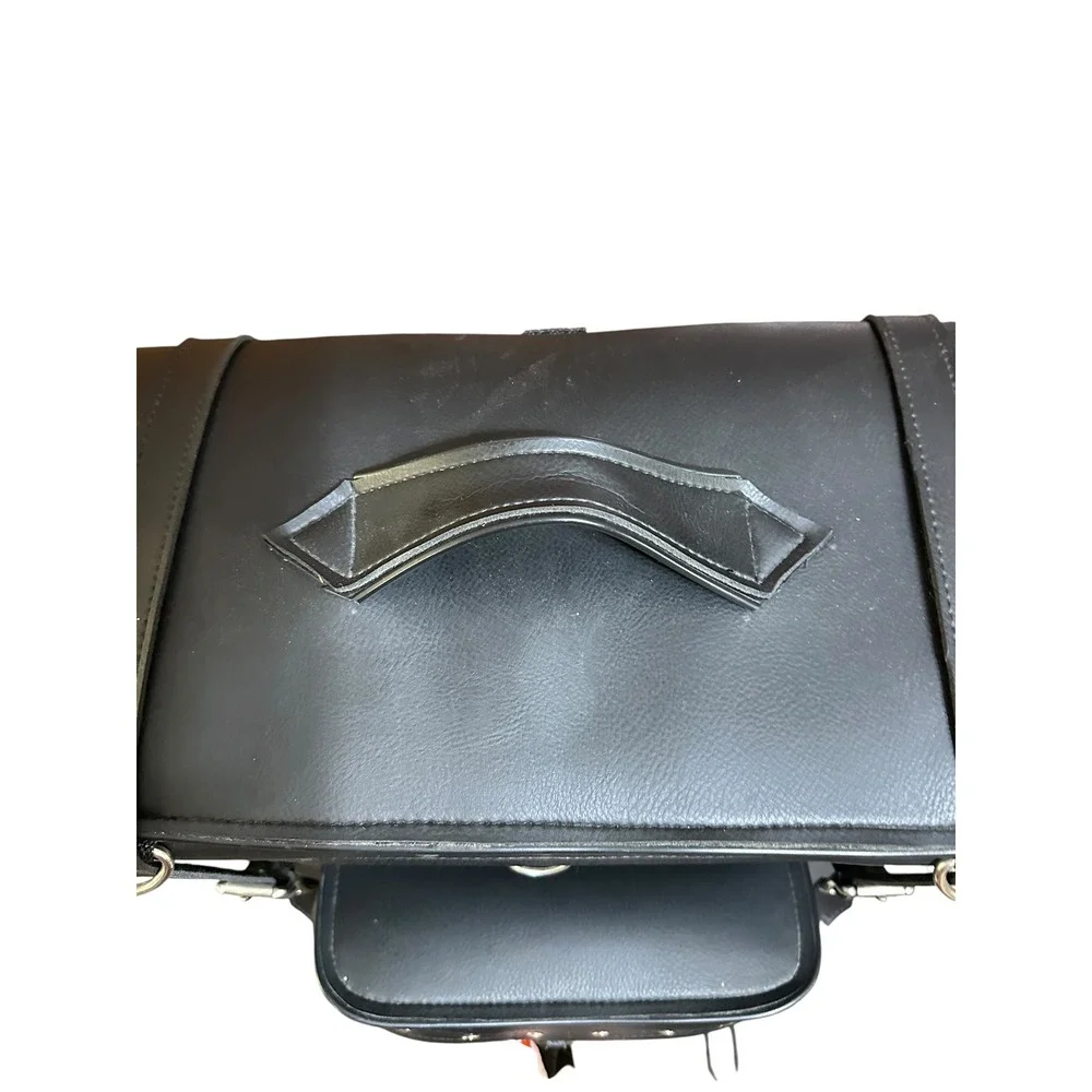 Motorcycle Sissy Bar Tee Bag Travel Luggage Tail Bag Black Studded Large